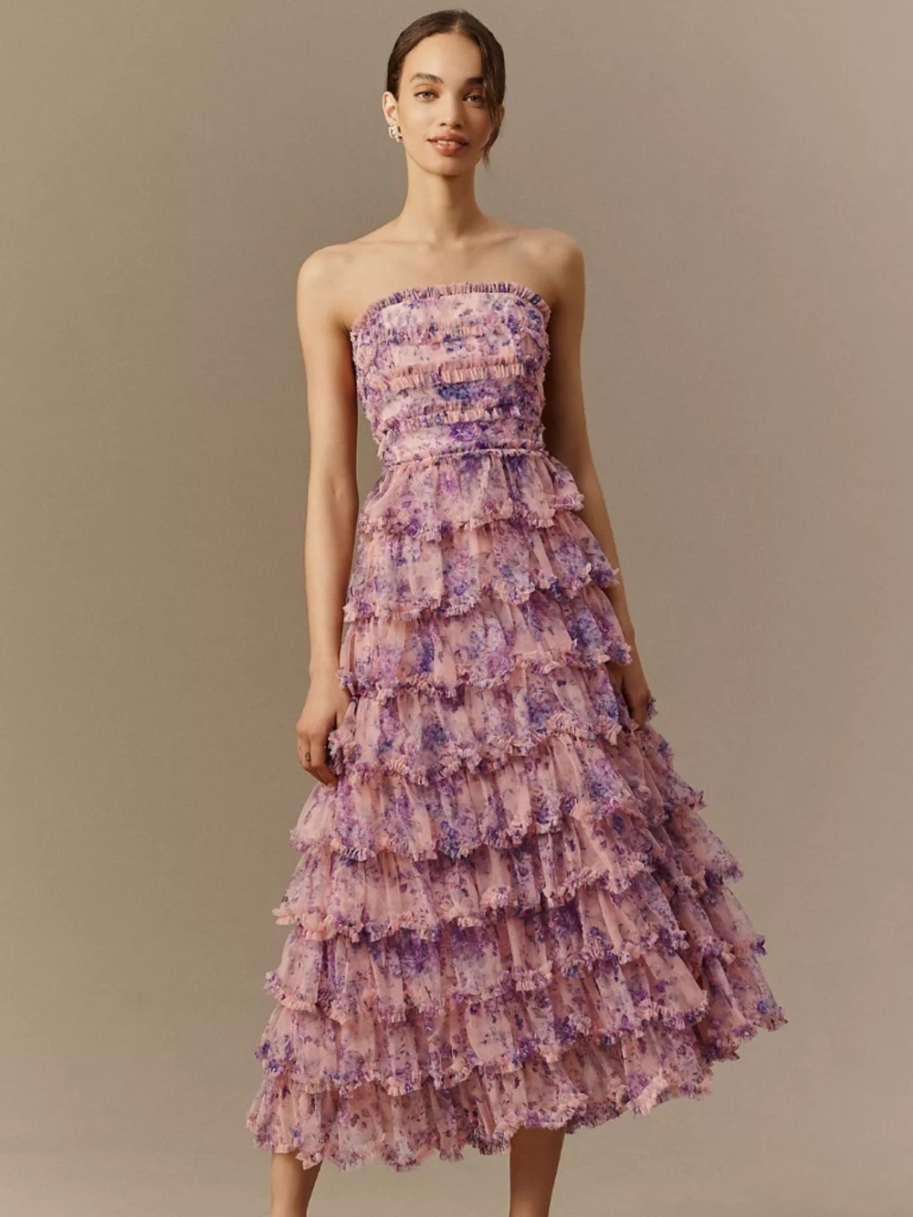 Mac Duggal Strapless Midi Dress